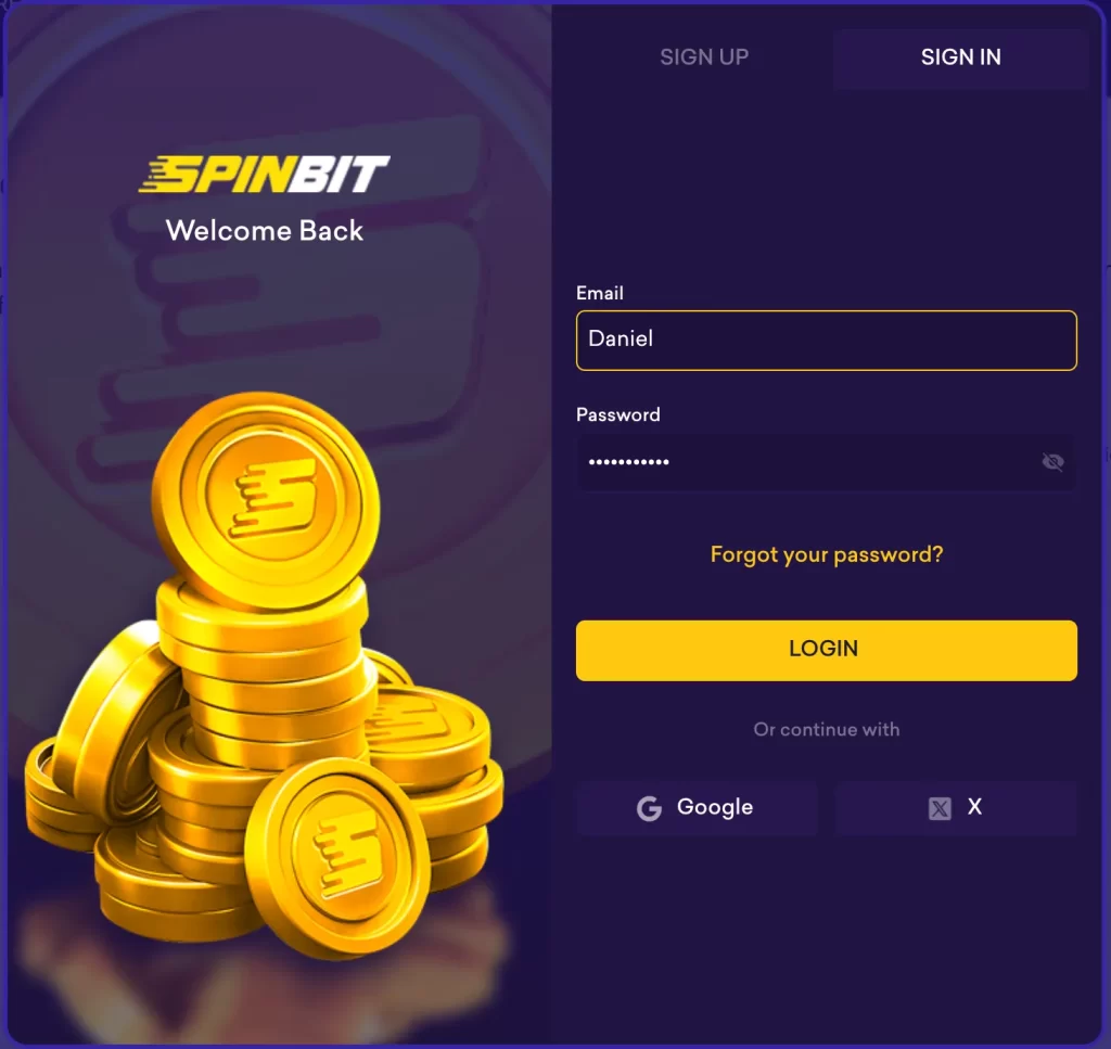 Spinbit Login